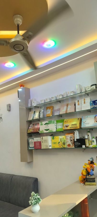 Beauty products on display in the lounge - Divine MakeOver, Mandla